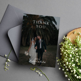 Carte De Remerciements Mariage photo vertical classique
