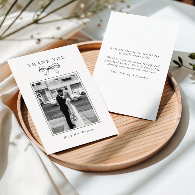 Carte De Remerciements Mariage plat vintage noir (Créateur téléchargé)