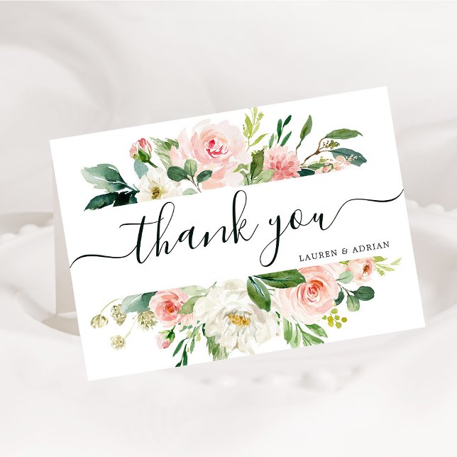 Carte de remerciements Mariage plié en fleur rose  (Créateur téléchargé)