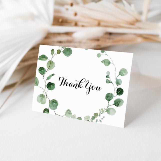 Carte de remerciements Mariage plié Eucalyptus (Créateur téléchargé)