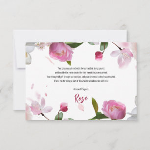 Carte De Remerciements Mariage Pluriflore Shower