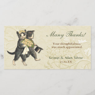 Carte de remerciements Mariage Posh Cats