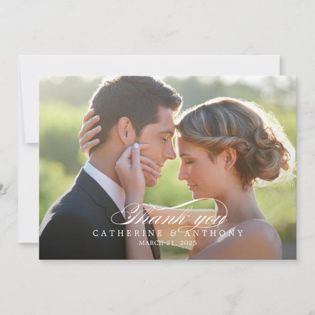 Carte de remerciements Mariage pur Elegance (Devant)