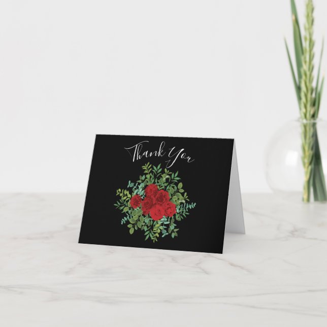 Carte De Remerciements Mariage Red Rose (Devant)