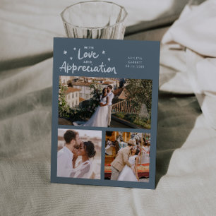 Carte De Remerciements Mariage Remerciement Multi Photo Ardoise Bleue