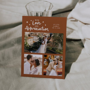 Carte De Remerciements Mariage Remerciement Multi Photo Terracotta