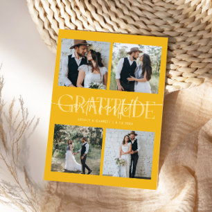 Carte De Remerciements Mariage Remerciements Sincères Multi Photo Jaune