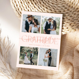 Carte De Remerciements Mariage Remerciements Sincères Multi Photo Pêche