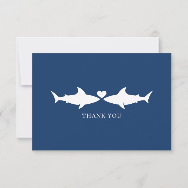 Carte De Remerciements Mariage requin (Devant)