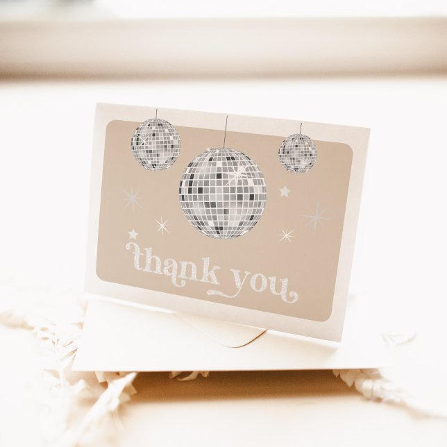 Carte De Remerciements Mariage rétro disco groovy Shower  (Thank you card)