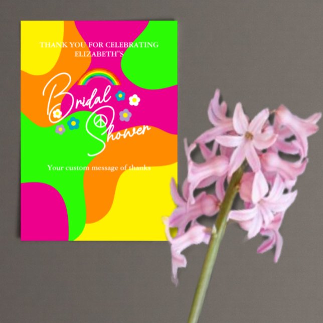 Carte De Remerciements Mariage Rétro Funky pour une Mariée (Créateur téléchargé)