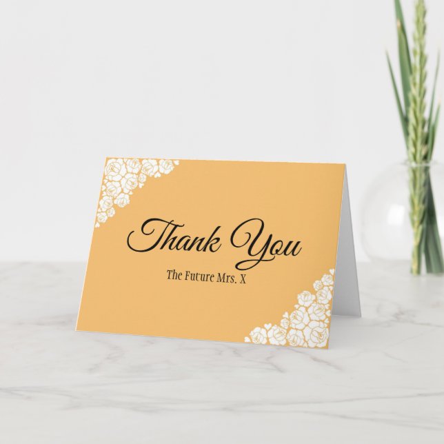 Carte De Remerciements Mariage Rétro Personnalisé Future Mrs. Shower de M (Devant)