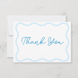Carte De Remerciements Mariage rétro Sapphire Wavy