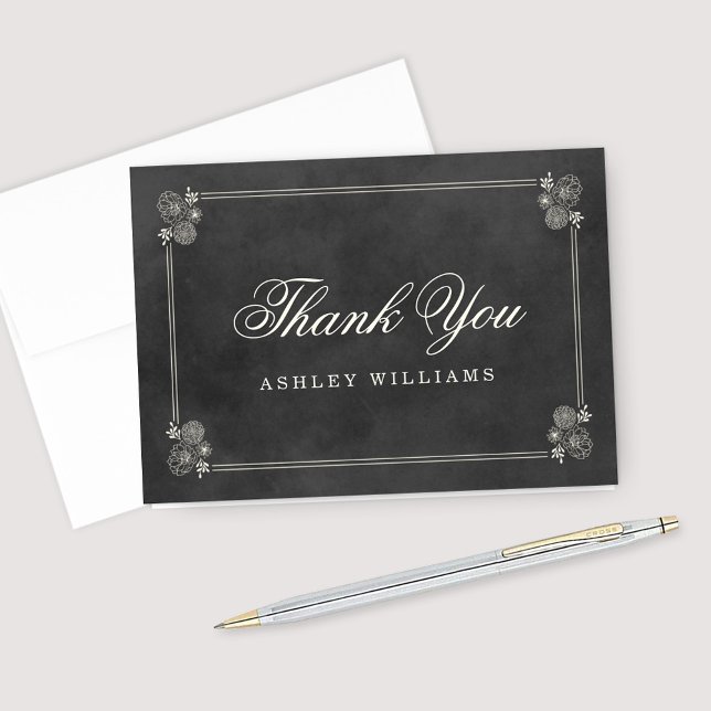 Carte De Remerciements Mariage rétro tableau noir Shower de mariage de la (Créateur téléchargé)