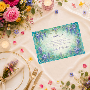 Carte De Remerciements Mariage Romantique Art Nouveau sous les Glycines É