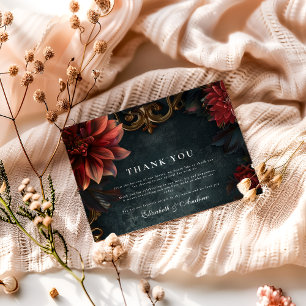 Carte De Remerciements Mariage Romantique Baroque Gothique