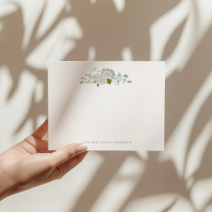 Carte De Remerciements Mariage romantique bleu clair blanc