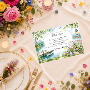 Carte De Remerciements Mariage Romantique dans un Cottage Fantaisiste au 