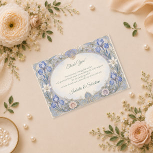 Carte De Remerciements Mariage romantique Iris Art Nouveau éthéré