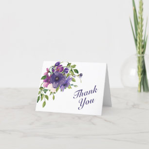 Carte De Remerciements Mariage Rose de Blue Violet Wild
