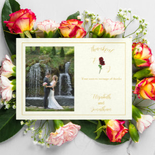 Carte De Remerciements Mariage Rose d'or ivoire