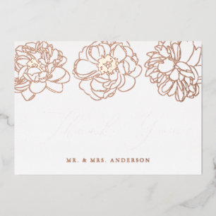 Carte de remerciements Mariage rose Gold Foil