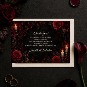 Carte De Remerciements Mariage Rose Gothique Maussade