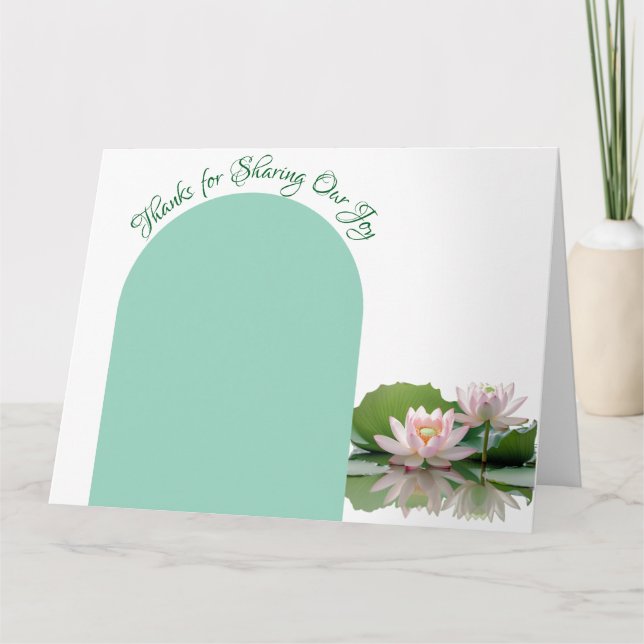 Carte De Remerciements Mariage rose Lotus Fleur Bridesmaid (Devant)