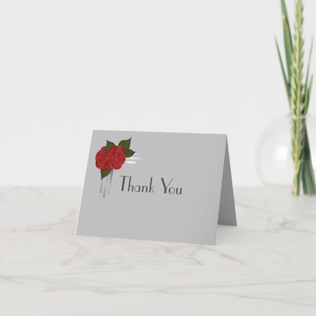 Carte De Remerciements Mariage Rose simple et élégant (Devant)