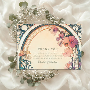 Carte De Remerciements Mariage Rust Blue Bloom