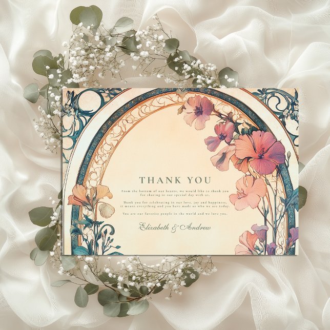 Carte De Remerciements Mariage Rust Blue Bloom (Créateur téléchargé)
