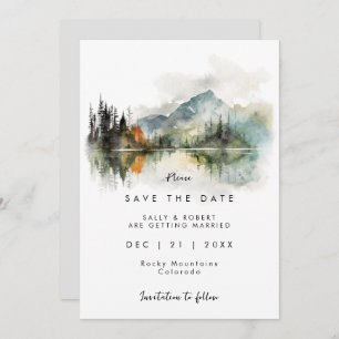 Carte De Remerciements mariage rustique à la montagne d'automne enregistr