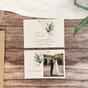 Carte De Remerciements Mariage rustique à l'aquarelle italien aux olives