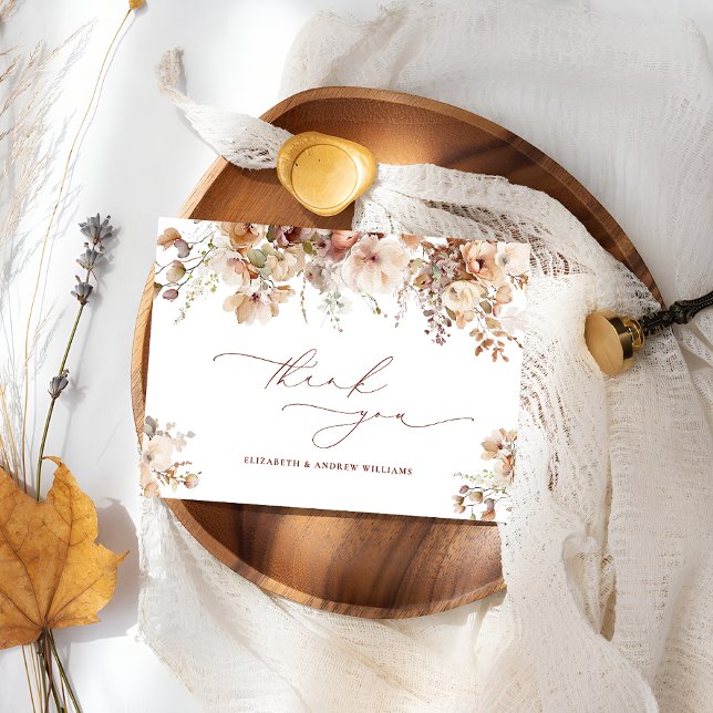 Carte De Remerciements Mariage Rustique Boho Garden Flowers (Créateur téléchargé)