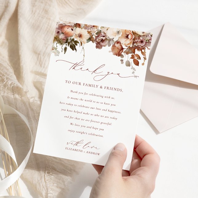 Carte De Remerciements Mariage Rustique Boho Garden Flowers (Créateur téléchargé)