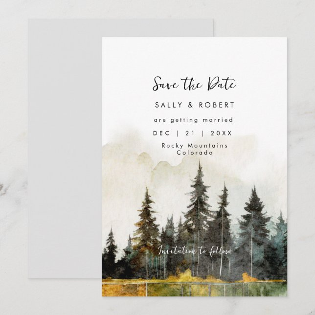 Carte De Remerciements mariage rustique dans la forêt d'automne enregistr (Devant / Derrière)