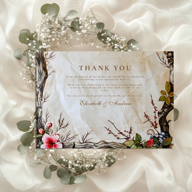 Carte De Remerciements Mariage Rustique d'Automne aux Baies (Créateur téléchargé)