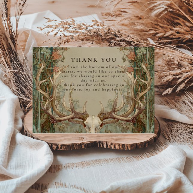 Carte De Remerciements Mariage Rustique en Bois d'Automne (Créateur téléchargé)