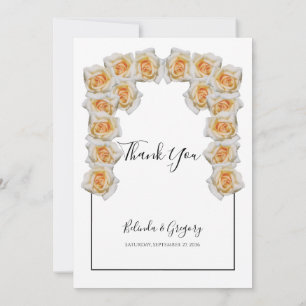 Carte de remerciements Mariage rustique orange Ros