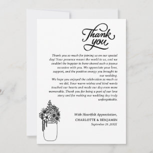Carte De Remerciements Mariage rustique sur mesure