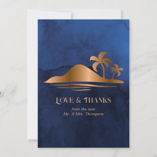 Carte De Remerciements Mariage rustique tropical mystique sur une île