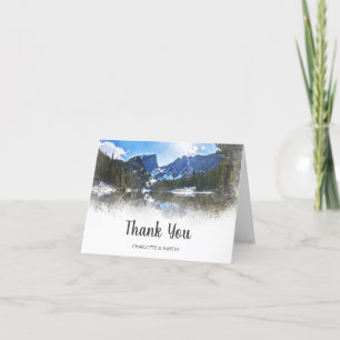 Carte De Remerciements Mariage rustique Watercolor Mountain