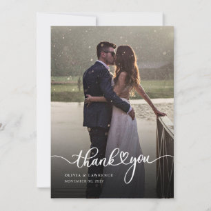 Carte De Remerciements Mariage simple à la main