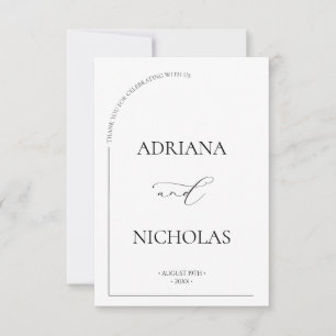 Carte De Remerciements Mariage Simple Arche Formel