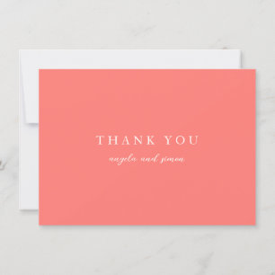 Carte De Remerciements Mariage Simple Corail Vibrant Moderne