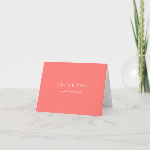 Carte De Remerciements Mariage Simple Corail Vibrant Moderne