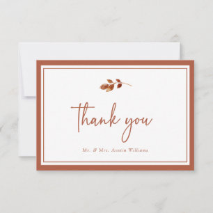 Carte De Remerciements Mariage Simple d'Automne