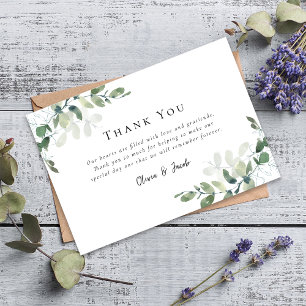 Carte De Remerciements Mariage simple d'eucalyptus