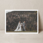 Carte De Remerciements Mariage simple et élégant<br><div class="desc">Paysage simple mariage moderne carte de remerciements avec note.</div>