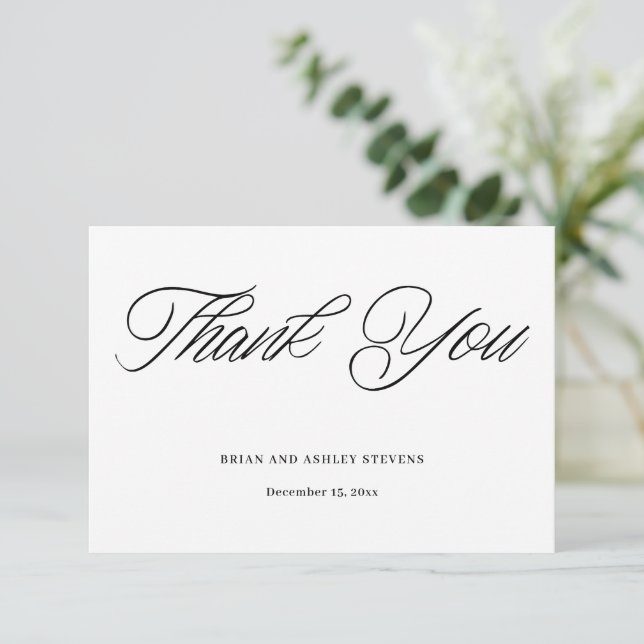 Carte de remerciements Mariage simple et moderne (Debout devant)